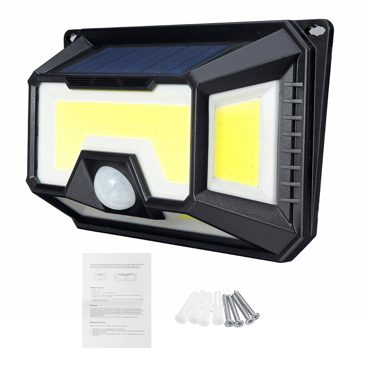 154 LED Outdoor Solar Motion Sensor Wall Light Garden Yard Lamp