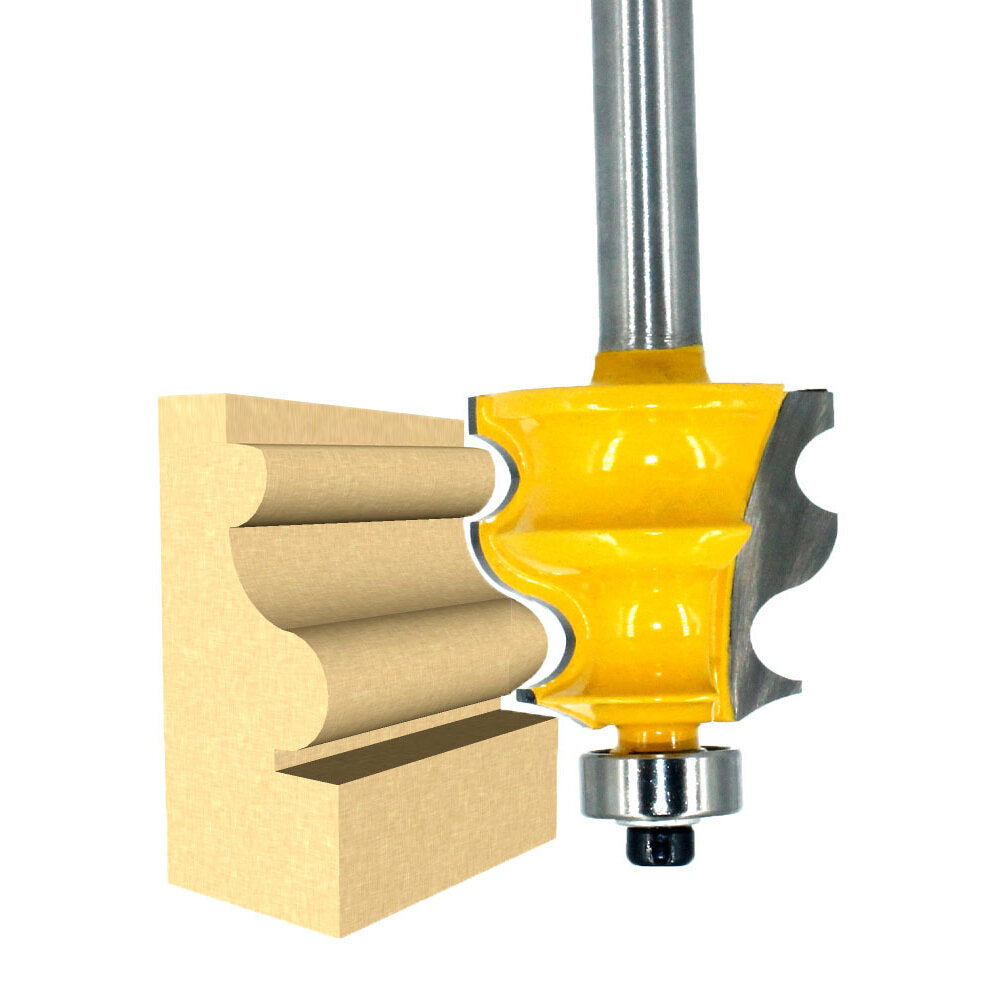 8mm 1/2 Inch Shank Oblique Arc Curve Line Router Bit Architectural Molding Woodworking Milling Cutter Carving Knife