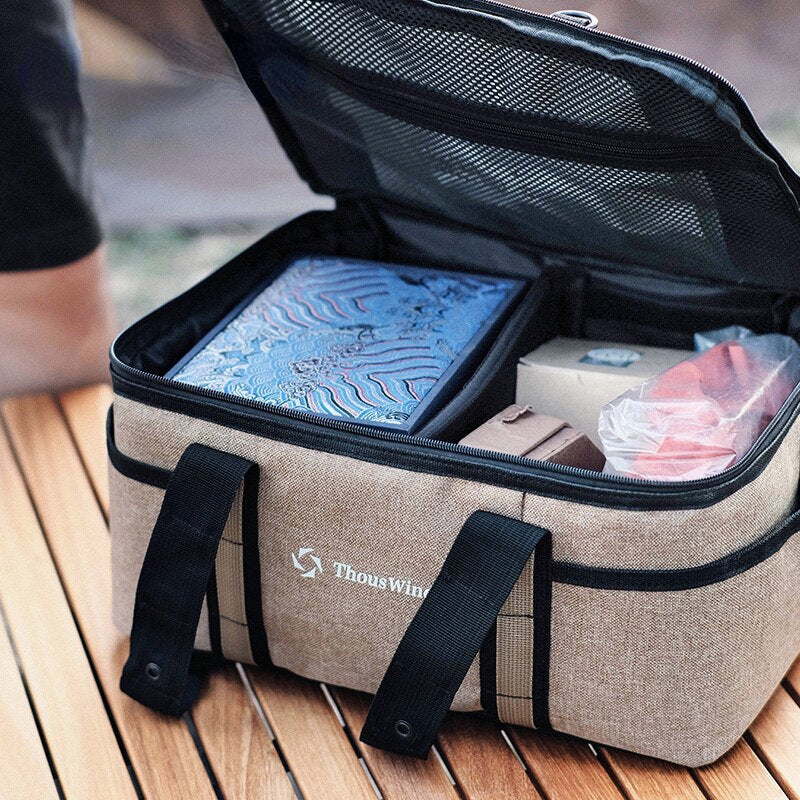 Camping Storage Bag picnic basket outdoor camping Lamps Gas Stove Gas Canister Pot carry bag storage sack Picnic Bag