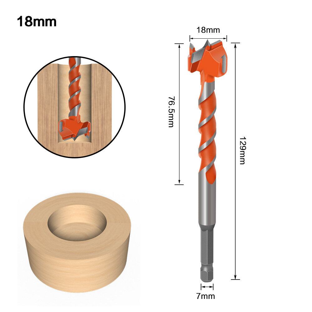 7mm Hex Shank Lengthen Core Drill Bit 16mm-25mm Woodworking Tools Hole Saw Cutter Hinge Boring Drill Bits