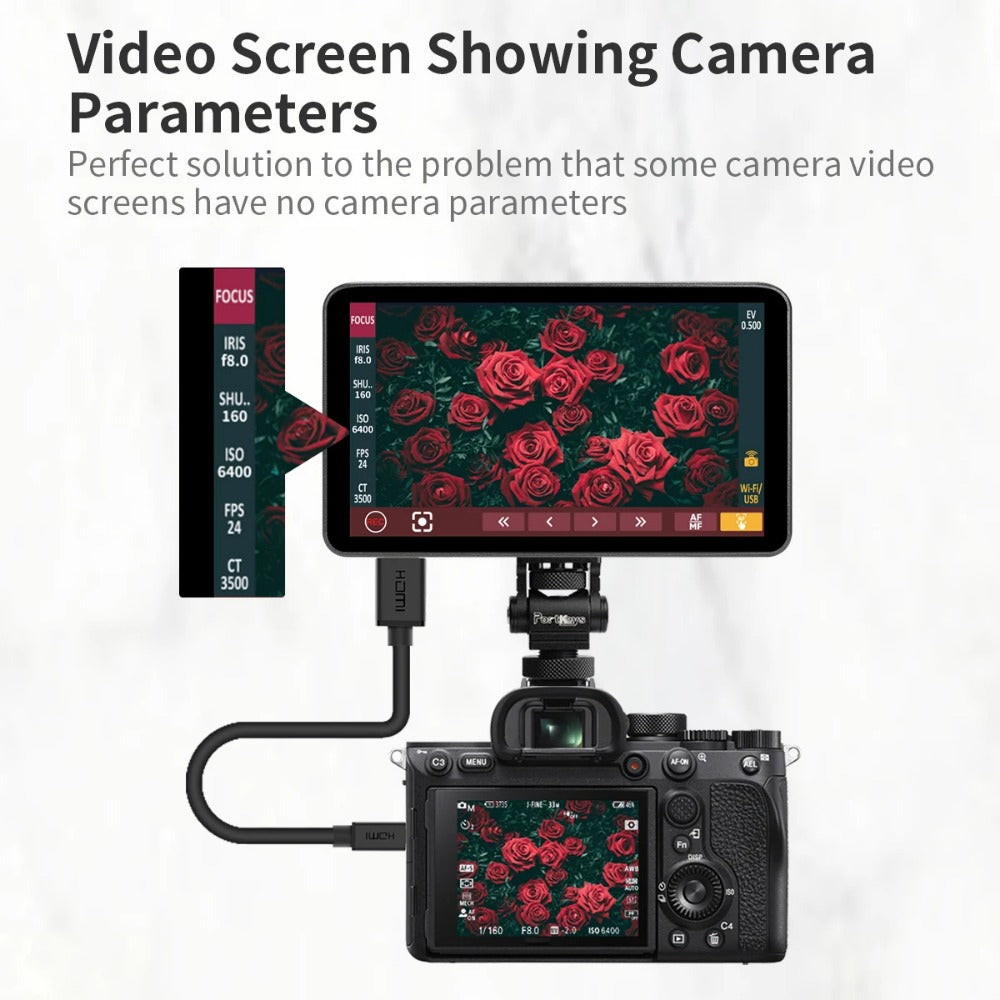 7 Inch 1000nits Wireless Camera Control Mointor 4K HD Full Touch Screen 3D LUT Field Monitor with HD 1920x1080P Output