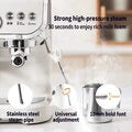 1450W 20 Bar Espresso Machine with Built-in Grinder Visual Pressure Gauge 2L Water Tank Steam Wand Pre-Infusion Cappuccino Latte Machine