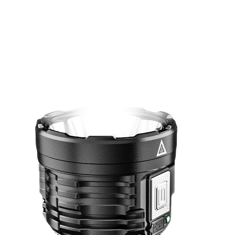 Super Bright Type-C Rechargeable ABS Housing Flashlight with 18650 Battery COB Side Light 500m Long Range Powerful LED Torch Camping Lantern