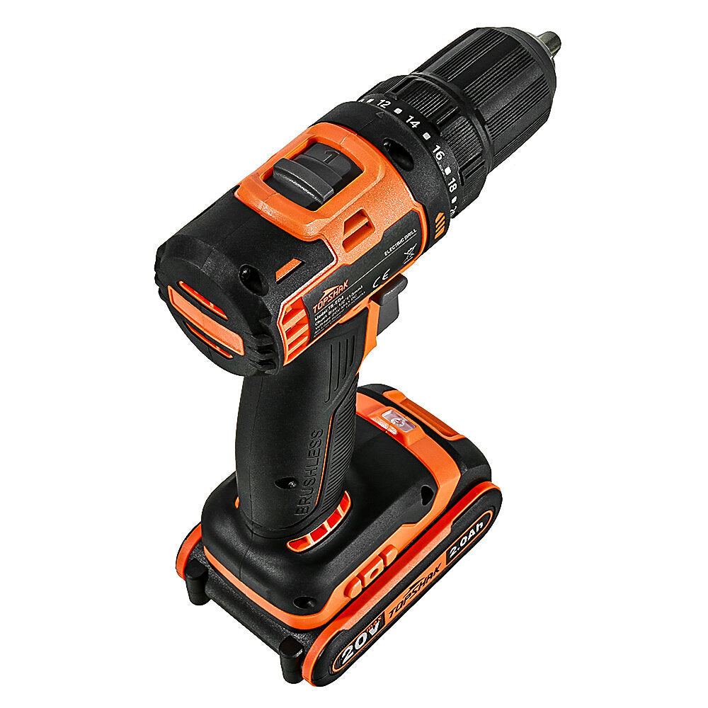 20V 13mm Brushless Electric Drill 45N.m Torque 0-1650RPM Variable Speed 43pcs Accessories