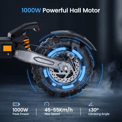 Electric Scooter Bridage Rapide 48V 21.3Ah Battery 1000W Motor 55KM/H Top Speed 11 Inch Tire 85KM Range Front Rear Disc Brake Dual Swingarm