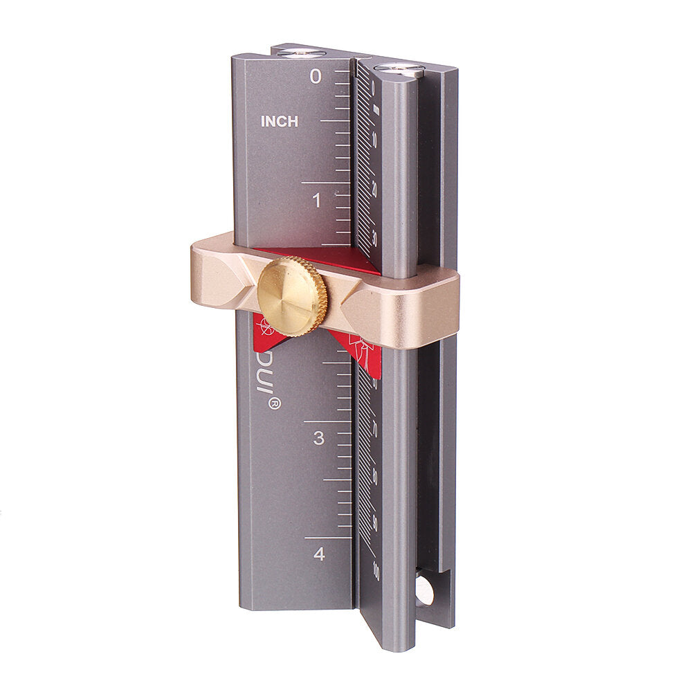 3-in-1 Multifunction Measuring Gauge for Drill Depth, Angle & Table Saw Height - Aluminum Alloy, Metric & Inch Scale