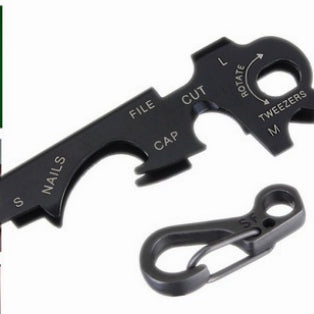 8 in 1 Stainless Steel Multi-function EDC Camping Keychain Outdoor Survival Gear Multi Function Tool Bottle Opener Screwdriver