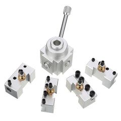 Upgraded Silver Quick Change Post Holder Set Boring Bar Turning Tool Holder For CNC Mini Lathe