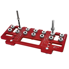 Multifunctional Pocket Hole Jig Set - Aluminum Alloy Tool for Precise Woodworking, Handle Punch Locator, Black/Red
