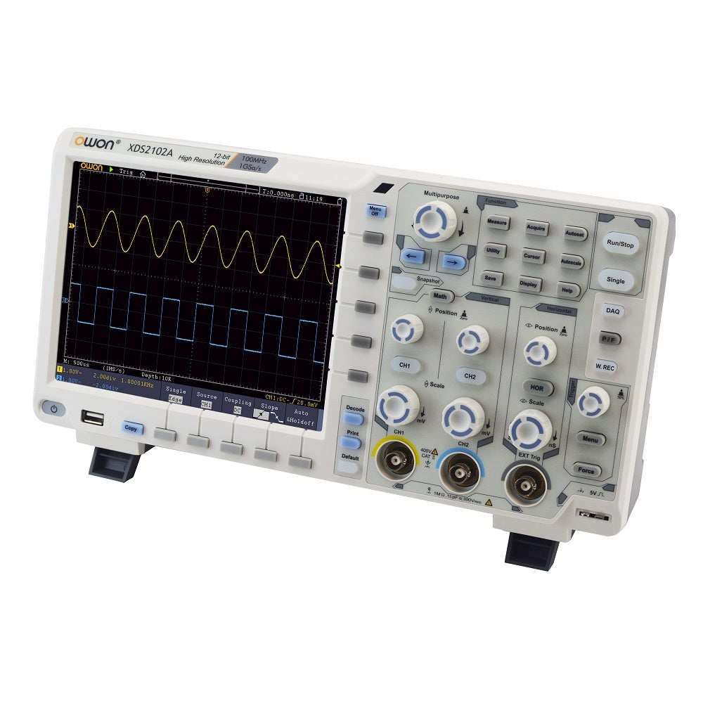 100MHz Digital Storage Oscilloscope, 2 Channels, 12-Bit Resolution, 1GS/s Sampling & 8-Inch LCD Display