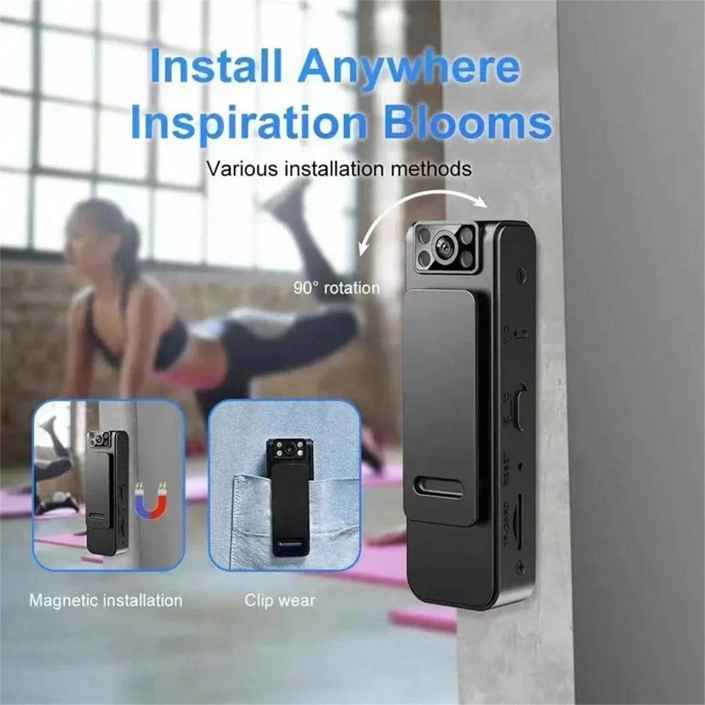 Black 1.3MP USB Action Camera, 1080P Video, 24P Frame Rate, ≤2" Display, Rechargeable, ABS Material