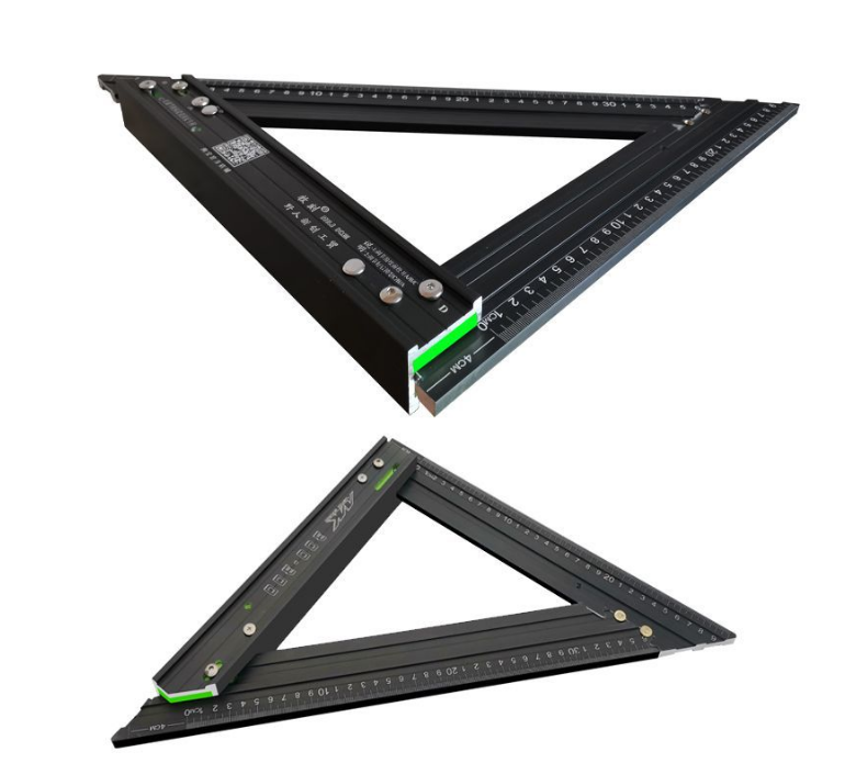 7 Inch Aluminum Alloy Triangle Ruler Angle Protractor Miter Speed 90 Square Measuring Ruler Metric Imperial