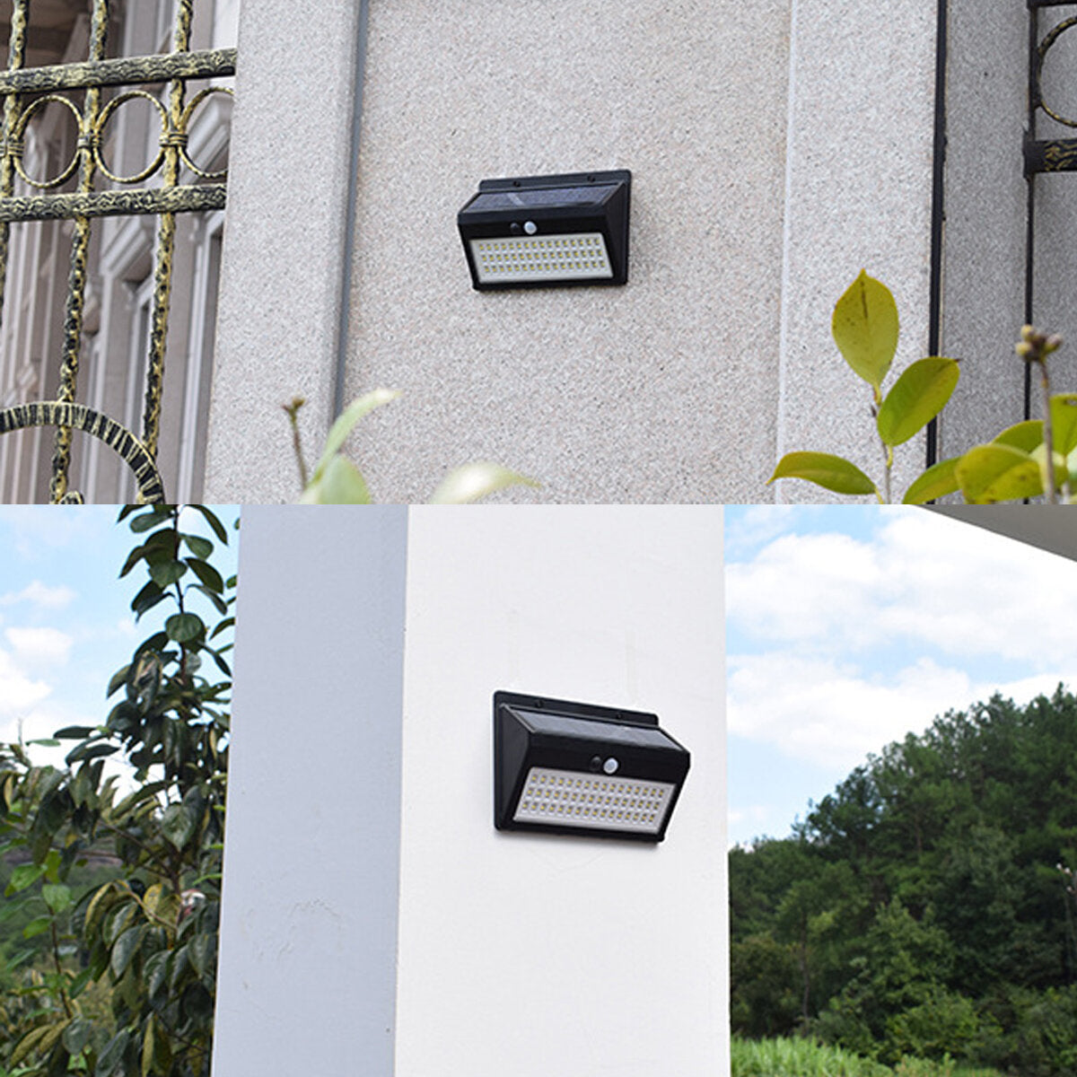 Outdoor LED Solar Powered Light 3 Modes PIR Sensor Security Waterproof Wall Lamp for Garden Street