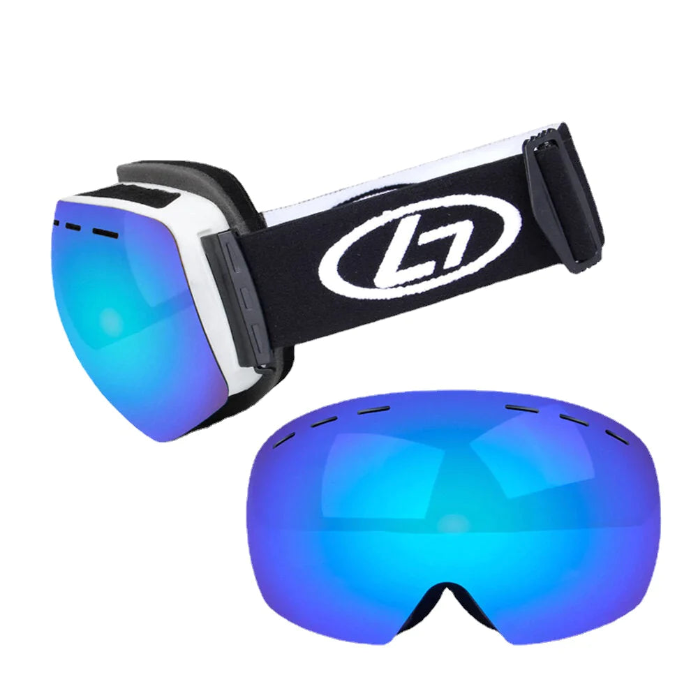 Unisex Double-layer Ski Goggles Spherical Professional Dual-lens Anti-fog Windproof Goggles