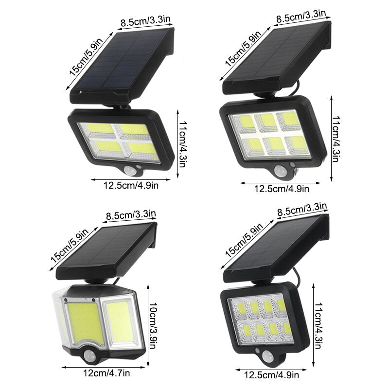 LED Solar PIR Motion Sensor Street Light Outdoor Garden Wall Security Flood