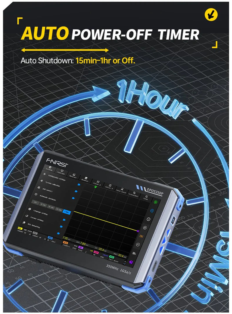 4-IN-1 350MHz 1GSPS Tablet Oscilloscope Signal Generator Spectrum Analyzer Frequency Response Analyzer
