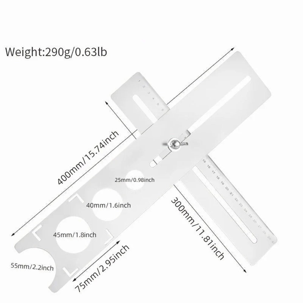 Portable Stainless Steel Ceramic Tile Hole Locator Punching Adjustable Tool