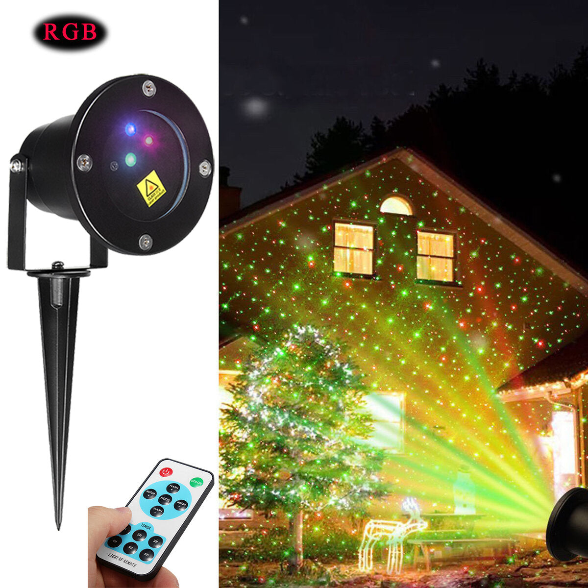Outdoor Christmas Moving RGB Lights Laser Projector Landscape Stage Lamp Party