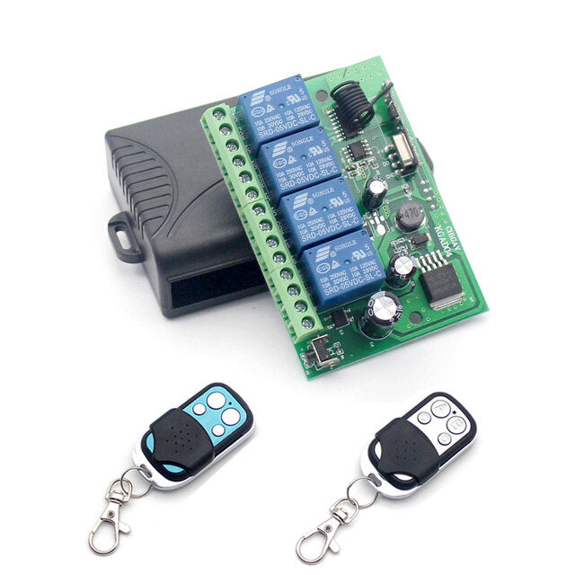 DC 12V 24V 4CH Wireless RF Remote Control Switch Security System Garage Doors Gate Electronic Lock Key 4 Buttons Transmitter