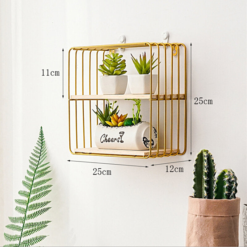 Creative Wall Mounted Iron Shelf Storage Rack Holder Display Home Decor