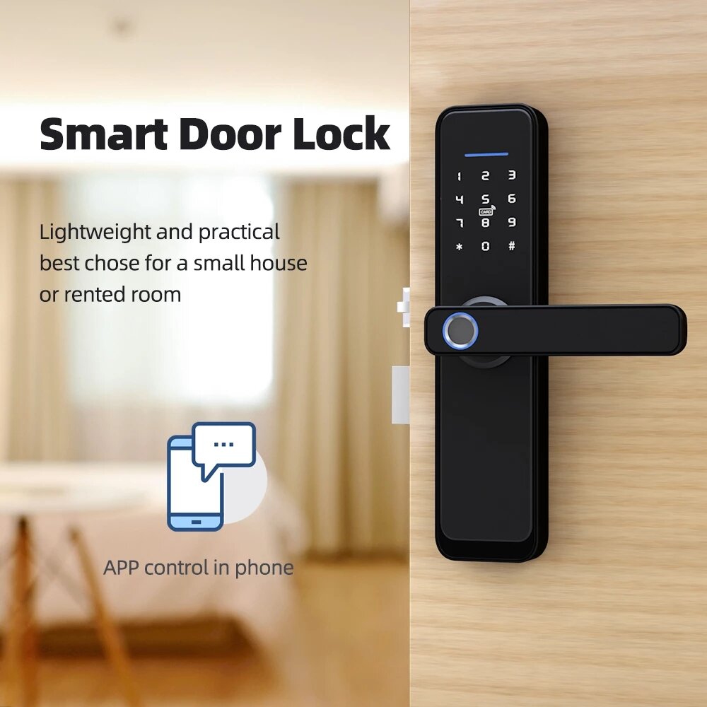 WiFi Smart Lock Core Cylinder Intelligent Security Door Lock Bluetooth Double Lock Body Encryption with Keys Work with Smart Life APP