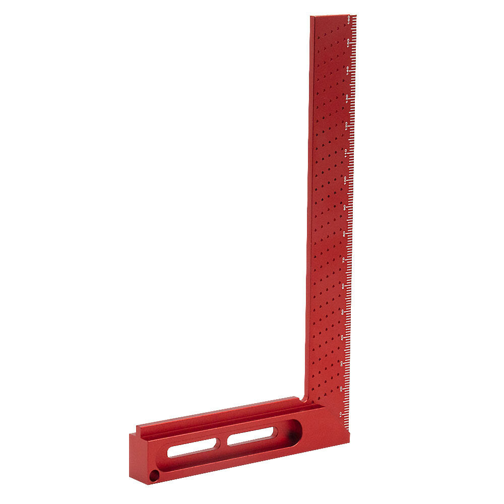 Red T-Shaped Woodworking Ruler - 160mm Aluminum Alloy Cross Measurement Tool for Accurate Line Drawing
