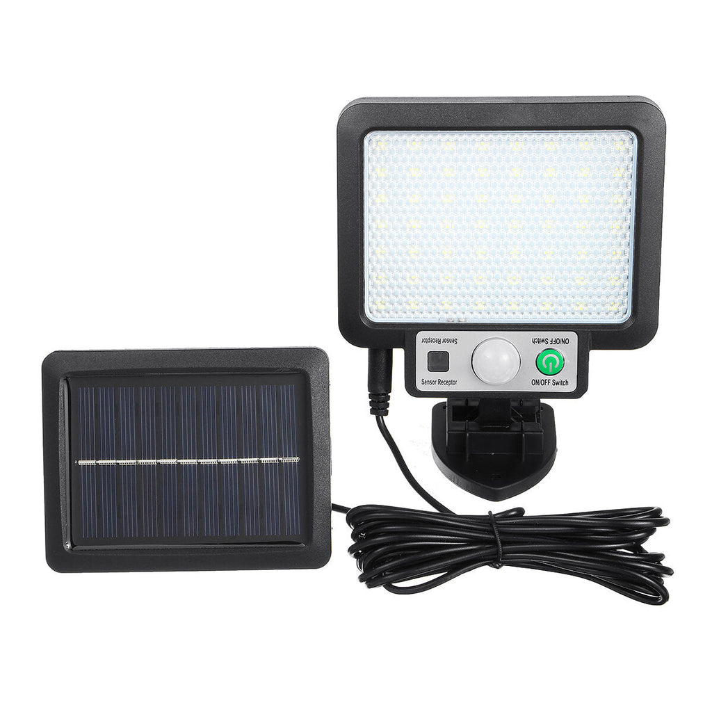 56/72 COB Split LED Solar Power Street Light PIR Motion Sensor Security Wall Lamp Waterproof Outdoor Garden with Remote Control