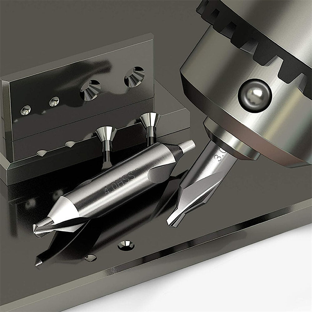 6-Piece High-Speed Steel Center Drill Bit Set (1.0mm-6.0mm) for Precision Hole Positioning and Countersinking