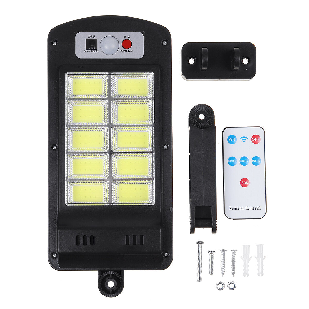 Solar LED Street Light 120/240 COB Waterproof Sensor Remote Control Wall Road Lamp