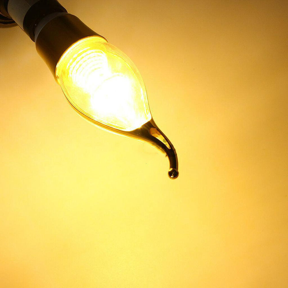 4PCS KingSo 4W 85~265V 400lumens E12/E14 Wide Voltage LED Bulb LED Filament Candle Bulbs Pure White/Warm White