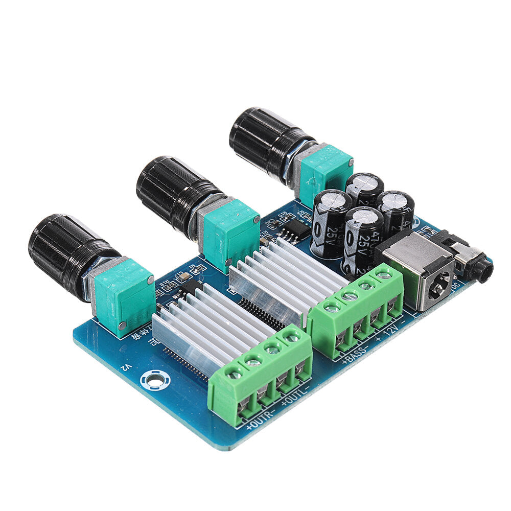20W+10W+10W 2.1 Channel Stereo Audio Digital Power Amplifier Board Bass Subwoofer AMP Aplificador Audio DC 12V