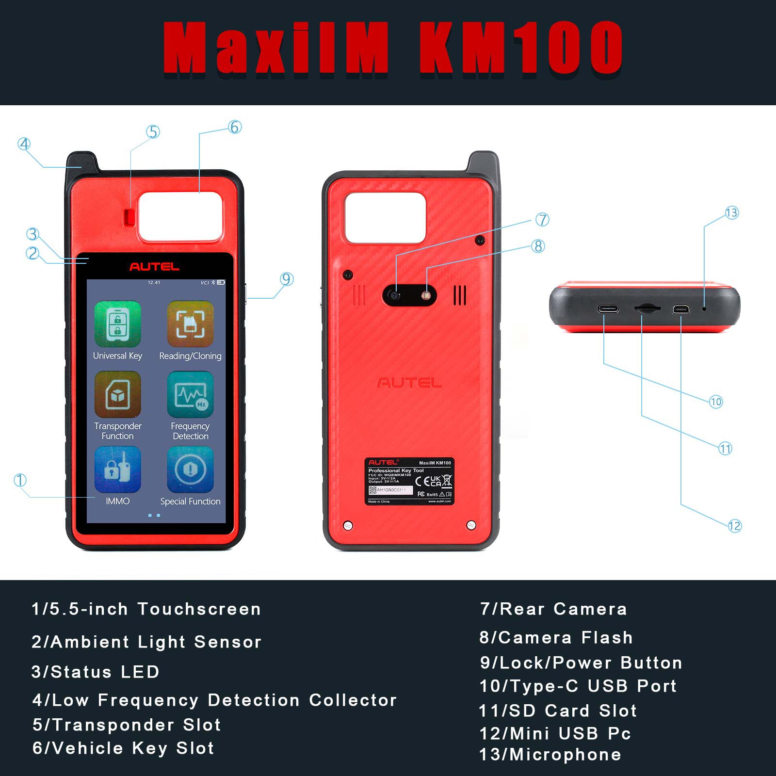 Key Fob Programmer Immobilizer Tool Key Creation IMMO Learning Chip Read Cloning Frequency