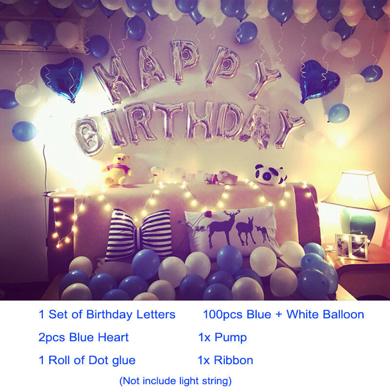 Birthday Letter Balloon Scene Layout Package Adult Romantic Hotel Party Background Wall Birthday Party Decoration