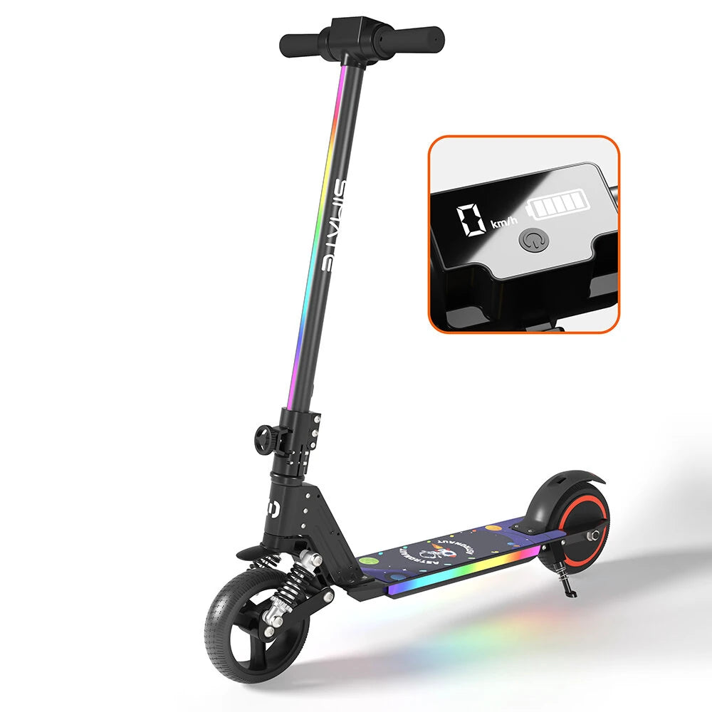 Kids Electric Scooter, 21.6V 2.5Ah, 130W Motor, Max Speed 14KM/H, 6.5in Folding Electric Scooter, 5-8KM Range, Max Load 70Kg Children Electric Scooter