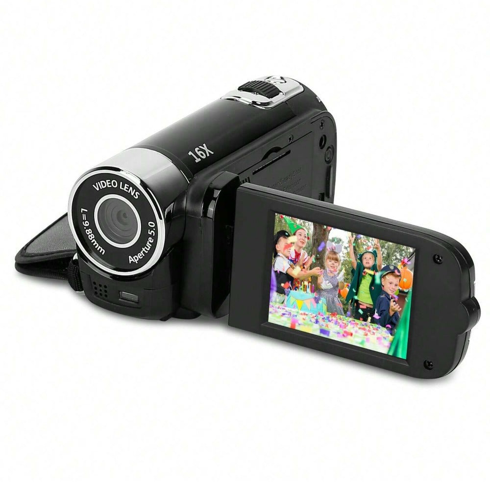 1080P Digital Video Camera with 16X Zoom, 2.7" LCD, Portable Design, Voice Recording, Supports 32GB SD Card