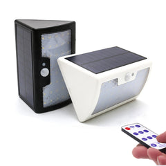 6W Solar Powered 40 LED 6 Modes PIR Motion Sensor Remote Control Dimmable Wall Light Waterproof