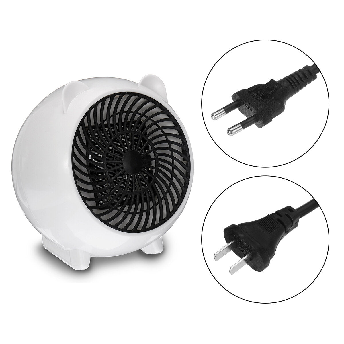 500W Mini Personal Space Heater - PTC Ceramic Electric Heater for Home & Office