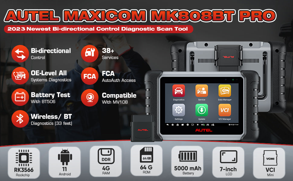 Car Bi-directional Diagnostic Tools OBD2 Scanner Code Reader All System Diagnosis PK MX808S MK808S