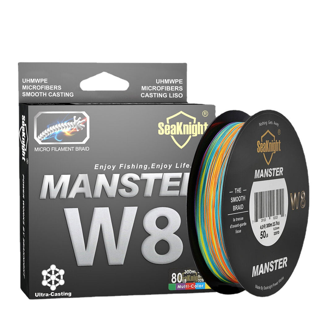 W8 300M 8 Strands Fishing Line Braided Wire Multi-Colors 20-100LB Line Salt Water