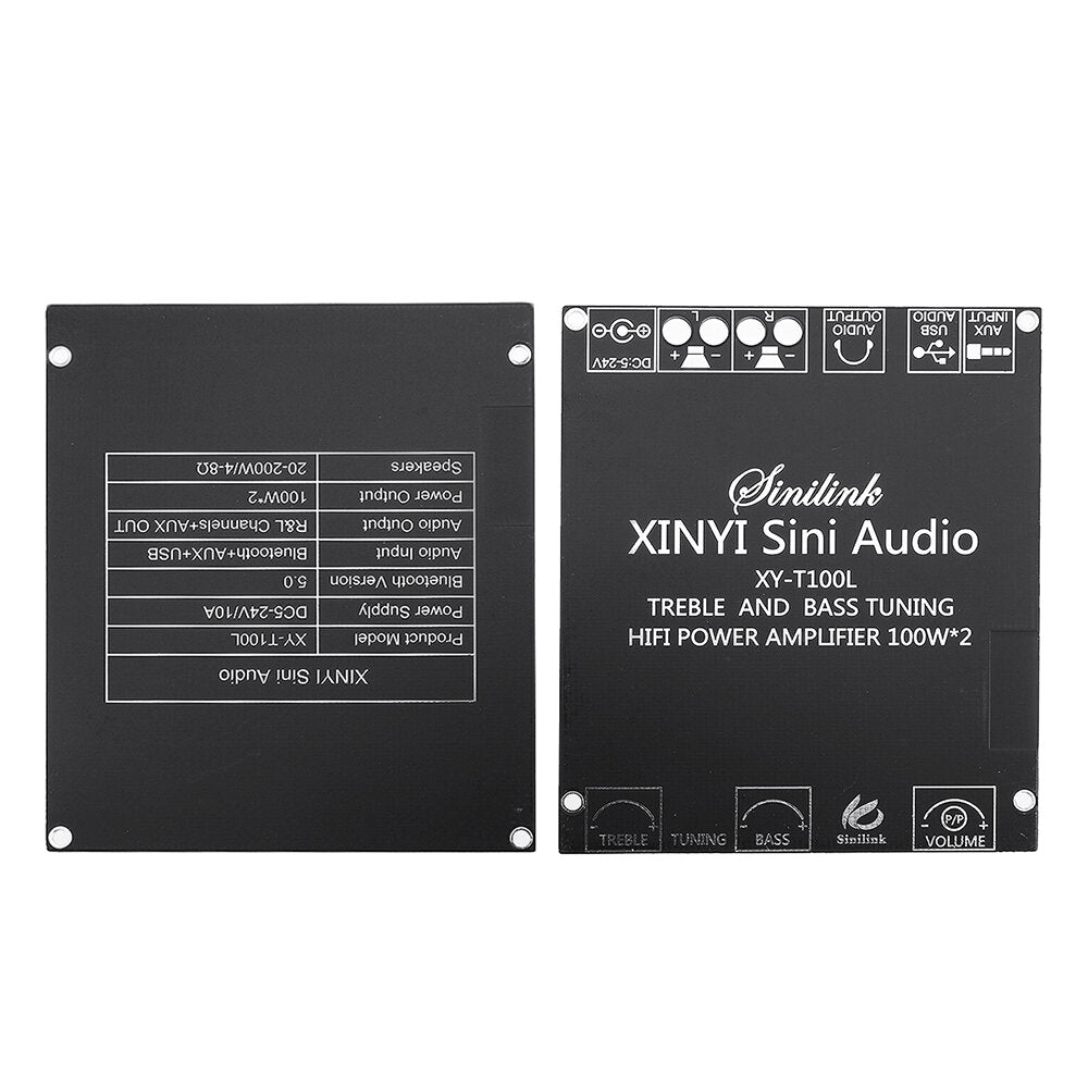 100W+100W Bluetooth 5.0 Subwoofer Amplifier Board High Power Audio Stereo Bass Adjustment Stereo Digital Power Amplifier Board