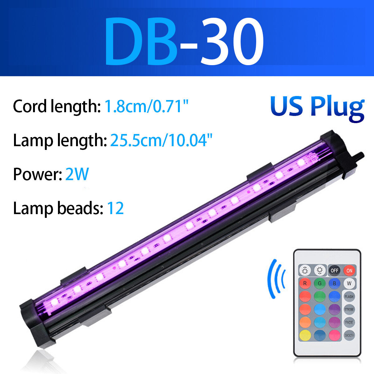 Fish Aquarium Tank Underwater Submersible RGB Color Change LED Air Bubble Light