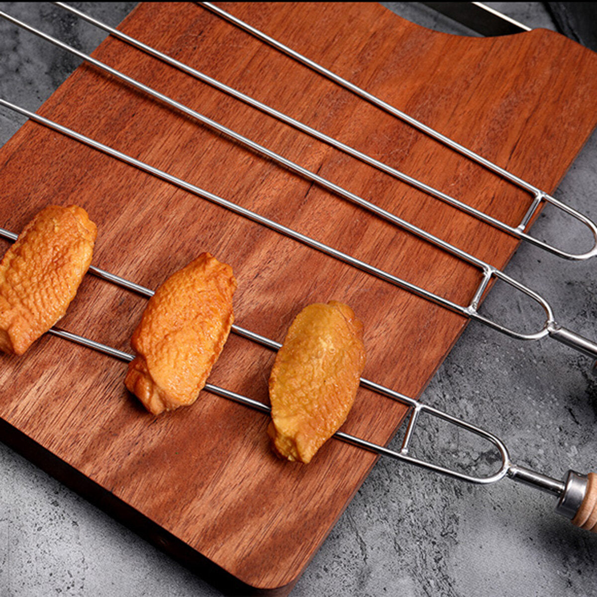 Stainless Steel Roasting Marshmallow Stick Set Extendable Dual Fork Outdoor BBQ for Household Kitchen BBQ Supplies