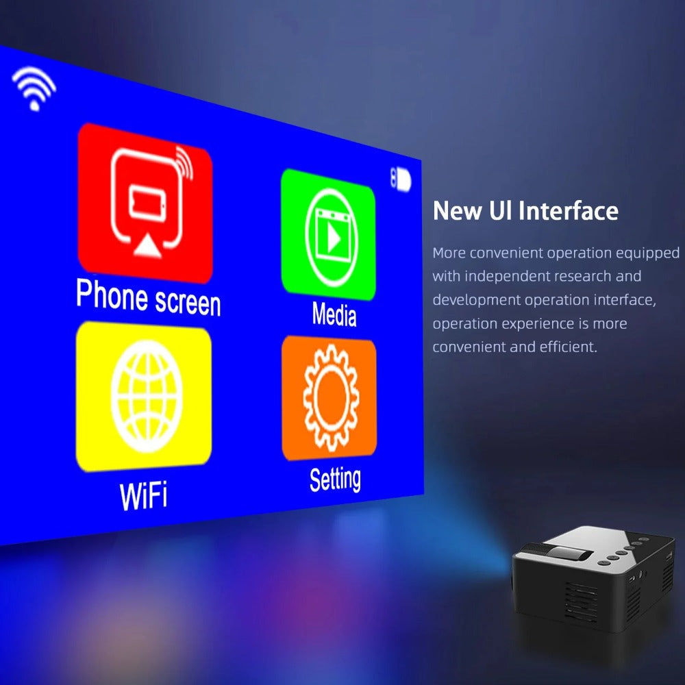 Mini Wifi Smart Portable Outdoor Projector Full HD1080P Office Home Theater Movie Wireless Same Screen Projector