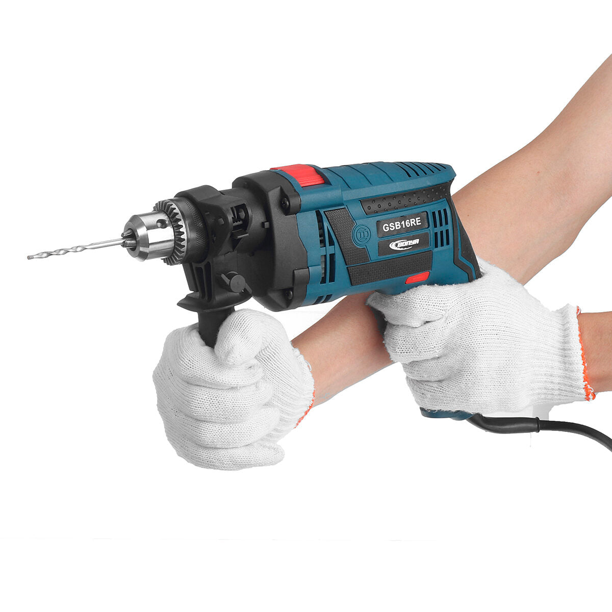 220V 1200W Electric Impact Hand Drill Bit Set Variable Speed Adjustable Woodworking Drill Power Tool