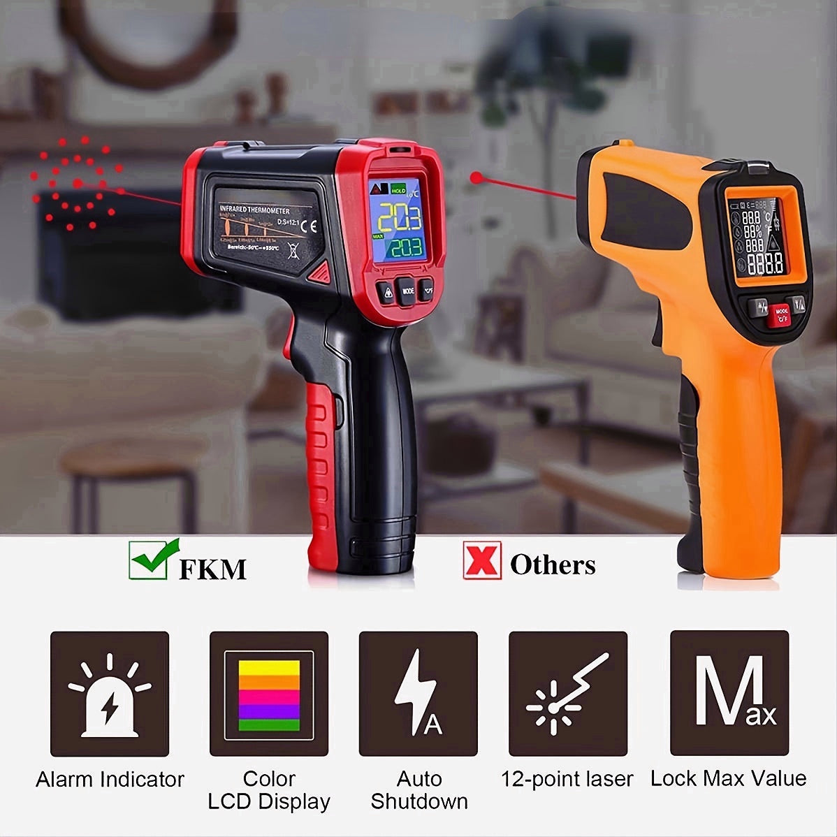 Non Contact Hand -holding Infrared Temperature Test For Cooking/Ovens