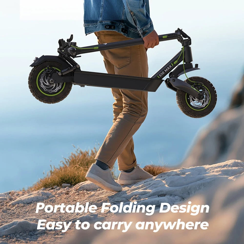 Folding Electric Scooter 48V 15Ah Battery 1000W Motor 25KM/H 10 Inch Tire 60KM Range 150KG Load Capacity Commuter Moped