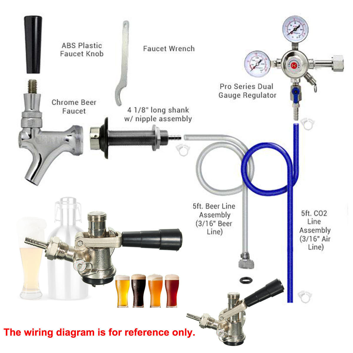 System Chrome Draft Beer Keg Bar Coupler Lever Handle