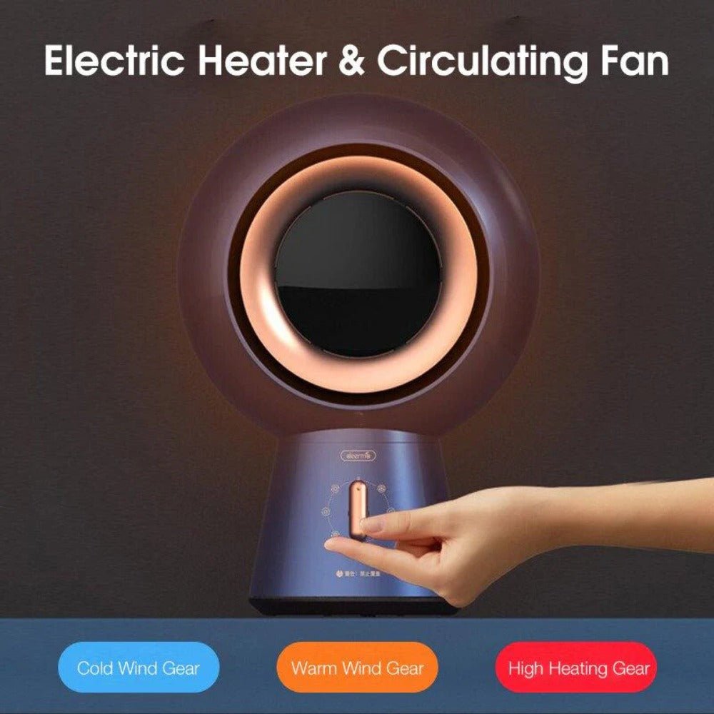 Electric Heater 65° Wide Angle, 6-Gear Ceramic PTC, Desktop/Floor, Low Noise for Home/Office