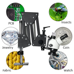 4K Binocular Stereo Microscope Magnifier Stand Diamond Setting Microscope Camera EU Plug For Jewelry Optical Tools