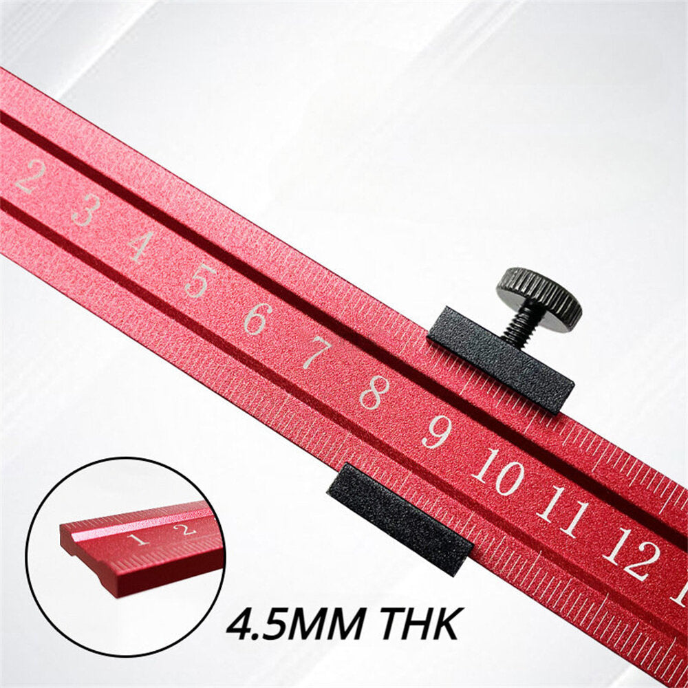 High Precision Aluminum Positioning Ruler - Durable 4.5mm Thick, Metric & Imperial Scales, Multiple Sizes for Woodworking